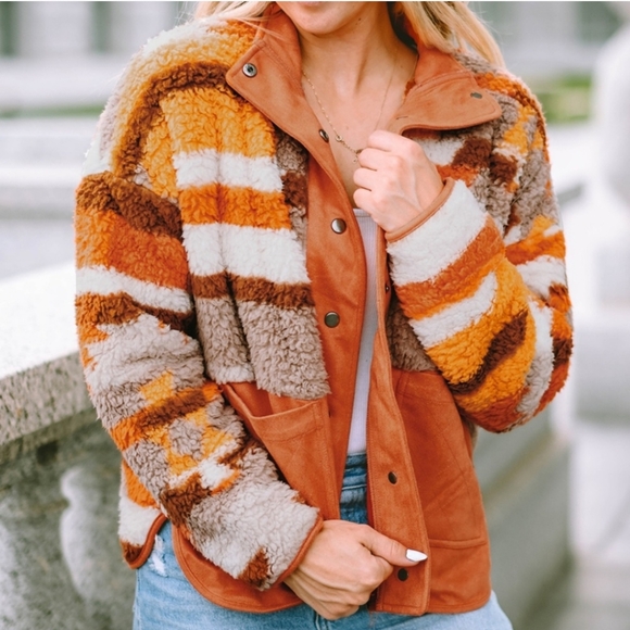 Fall Colors 🍁🍂 Faux Sherpa Jacket - Picture 6 of 6
